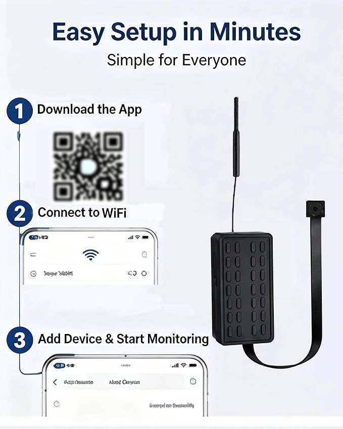 4K Mini WiFi Camera DIY Module, Dual-Band 2.4G/5G Wireless Security Camera, Tiny Nanny Cam with Motion Detection, Remote Viewing, SD Card Storage for Home, Pet, Office Monitoring