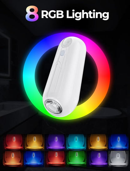 Toilet Night Light Motion Sensor, 8 Color Changing LED Wall Motion Sensor Light Indoor Bathroom Accessories Decor, Inside Toilet Lights Unique Gadgets for Men Kids Birthday Gifts 3 Pack