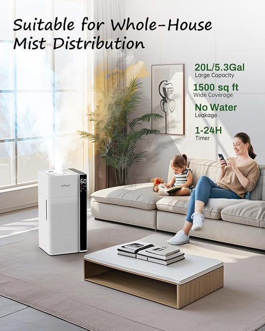 Mifasol Cool & Warm Mist Humidifier Large Room, Large Humidifiers for Home