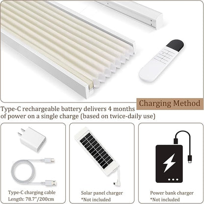 LEXEN Smart Top Down Bottom Up Honeycomb Shades - WiFi Enabled Motorized Cellular Blinds Compatible with Alexa/Google Home Double Cellular Fabric Light Filtering Insulated Custom Sizes-Beige