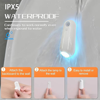 Toilet Night Light Motion Sensor, 8 Color Changing LED Wall Motion Sensor Light Indoor Bathroom Accessories Decor, Inside Toilet Lights Christmas Stocking Stuffers for Men Kids Birthday Gifts (1 Pack)