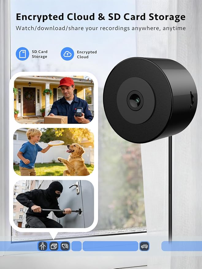 Septekon 5G Window Camera, No-Drill 18° Tilt Mount, Indoor Security Camera