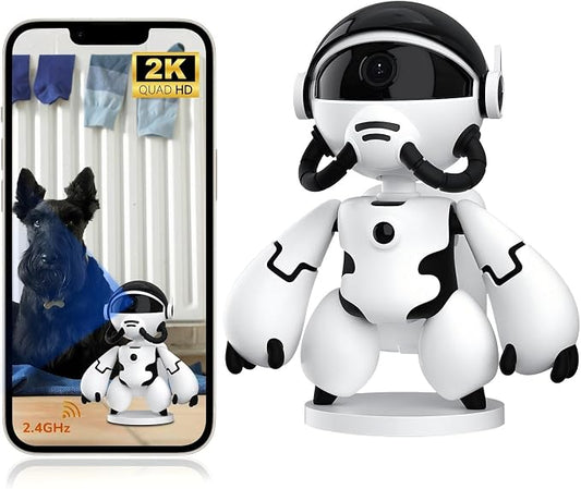 2K Indoor Robot Camera, 2.4G WiFi Security Indoor Camera for Baby Pet
