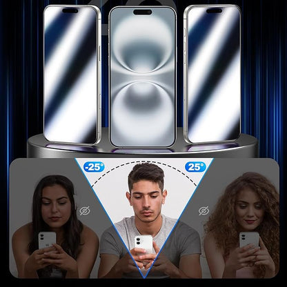 2 Pack Privacy Screen Protector for iPhone 16 Plus Mirrored Tempered Glass Film for iPhone 16Plus 6.7inch Anti Spy Mirror Effect with Easy Installation Alignment Frame (Silver)