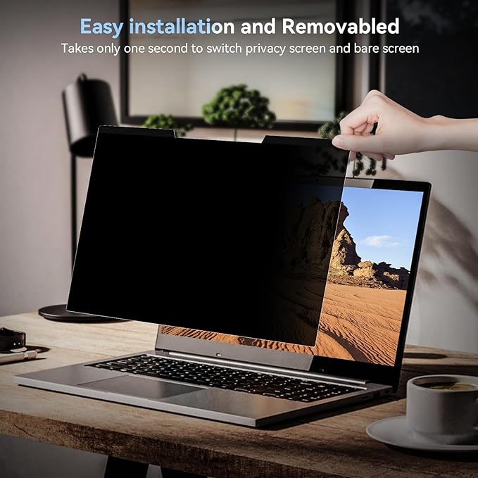 Mamol Magnetic Laptop Privacy Screen 16 inch,16:10 Aspect Removable Anti Glare Protector Blue Light Privacy Screen Filter,Filter Shield Compatible with HP/Dell/Acer/Asus/Samsung/Lenovo/Thinkpad Envy