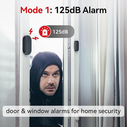 Sanjie Door Window Alarm Sensors, 8 Pack, 125dB, Volume Control | Easy-install door and window alarms with loud adjustable alerts, long battery life, and versatile use for home safety