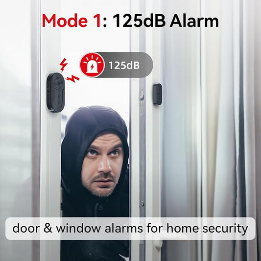 Sanjie Door Window Alarm Sensors, 5 Pack, 125dB, Volume Control | Easy-install door and window alarms with loud adjustable alerts, long battery life, and versatile use for home safety