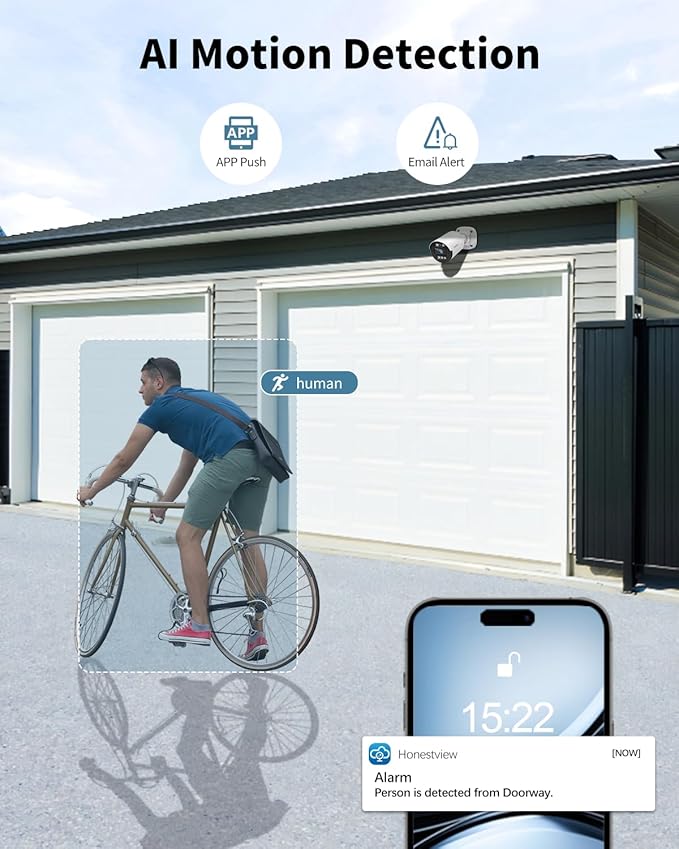 《80ft IR Night Vision & 5MP Super HD》Wired Security Camera System Outdoor, 5MP CCTV Cameras Systems with AI Motion Detection, Home Video Surveillance DVR Kits