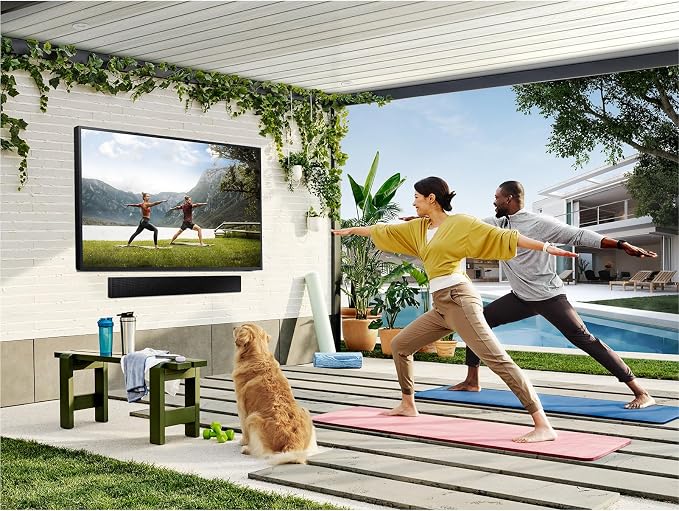 SAMSUNG 55-Inch Class Neo QLED 4K The Terrace Partial Sun, Quantum HDR+ (QN55LST7DAFXZA, 2024 Model) + SAMSUNG 55-Inch The Terrace Outdoor Smart TV Dust Cover with Protective Lining, VG-SDCC55G
