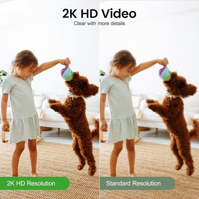 INFIYA 2K Indoor Camera-360° Pan/Tilt Baby/Elderly/Pet Camera with One-Tap Call & 24/7 Local Storage, Cameras for Home Security Works with Alexa/Google Home, K7-4 Pack (2.4GHz Wi-Fi Only)