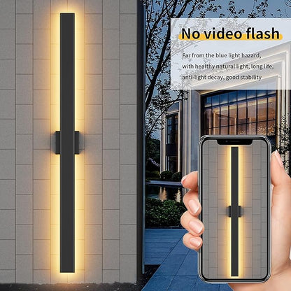 Aipsun 2 Packs Outdoor Wall Sconce, 3000K 4000K 6000K, 47.2in Modern Black Exterior Light, Long LED Linear Wall Light Outside Lighting for Entrance, Hallway, Garage, Porch(3CCT)