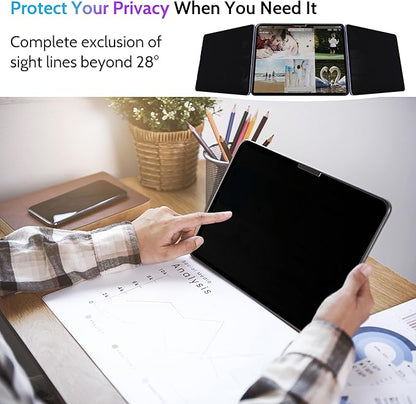 Peslv Privacy Screen Protector for iPad Pro 11 Inch M4/M5 [2024/2025 5/6th Gen], Anti Glare Blue Light Spy Filter Private Cover, High Sensitive Bubble-Free Easy Install Black Security Screen