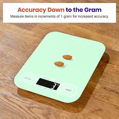 Etekcity Food Kitchen Scale, Digital Grams and Ounces, Large | Tare function, ideal for baking, weight loss, keto, meal prep, packages, liquids and jewelry, Green