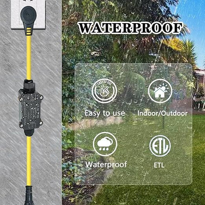 Outdoor Wireless Remote Control Outlet Plug,AC110V Waterproof Remote Control Power Switch,AC110V/120V/250V/20A Heavy Duty Smart Outlet,164FT Range,Suitable for Lamps,Electrical Equipment,etc