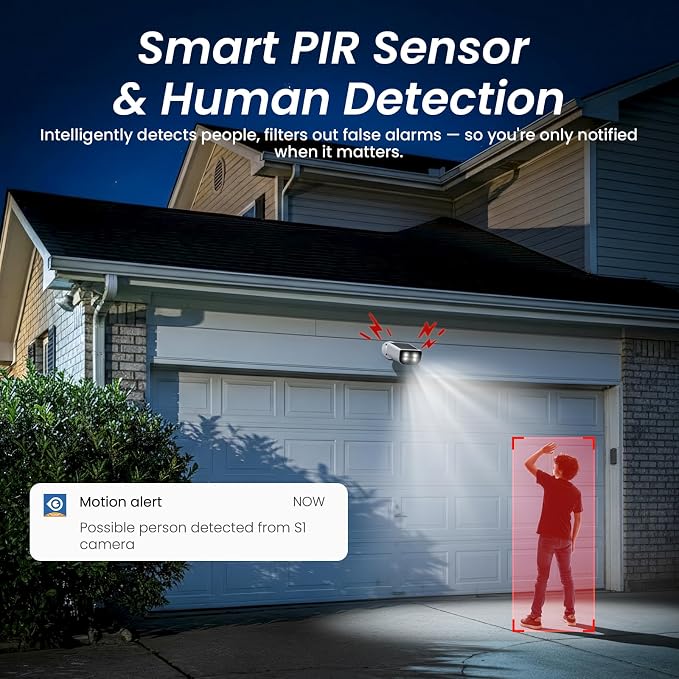Cinnado 2K Security Cameras Wireless Outdoor with App Control, S1 1 Pack