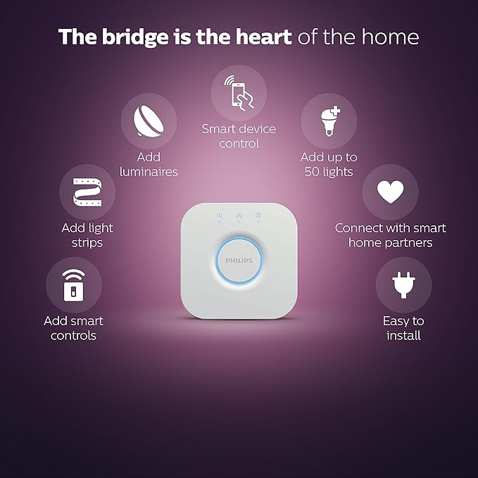 Philips Hue White Smart LED Bulbs (4-Pack) and Hue Bridge