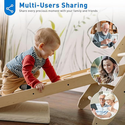 Small Security Camera, Upgraded Indoor Camera for Pets, Dogs, Babies, Smart WiFi Home Monitor, App Control, Compatible with Alexa, white, K01-1