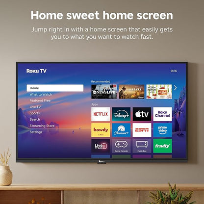 Roku Smart TV 2026 – 32-Inch Select Series, 720p HD TV – Roku TV with Voice Remote – Flat Screen LED Television with Wi-Fi for Streaming Live Local News, Sports, & Movies – Bluetooth Headphone Mode