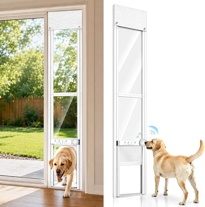 Automatic Doggy Door for Sliding Glass Doors,Doorbell Activation,No Collar