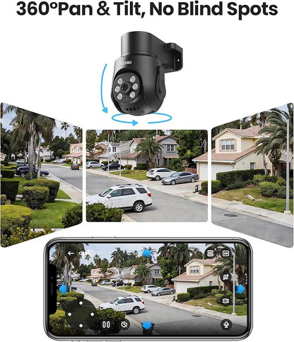 ZOSI 1080P Home Security Camera System Outdoor Indoor, 8CH 5MP-Lite CCTV DVR with AI Human Vehicle Detect, 4 x 1080P Pan Tilt Weatherproof Surveillance Camera, Night Vision, Audio Recording, 500GB HDD