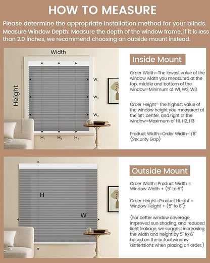 Kincmo Motorized Cellular Shades, Custom Motorized Blinds with Remote, Cordless Smart Electric Honeycomb Blinds Work with Apple HomeKit, Alexa, Google (75%-Blackout-Single-Cell Grey)