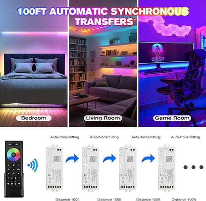 DR04W WiFi SPI 5~24V RGB Controller - Designed for Addressable LED Strip Lights, Compatible with Alexa Google Home Siri Smart Life Tuya APP Control Work with RC03RF WR01RF 2.4G RF Remoter etc