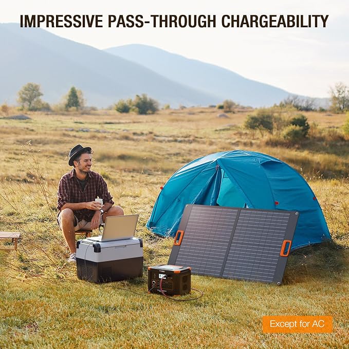 Portable Power Station 500W(Peak 1000W), 519Wh Outdoor Solar Generator