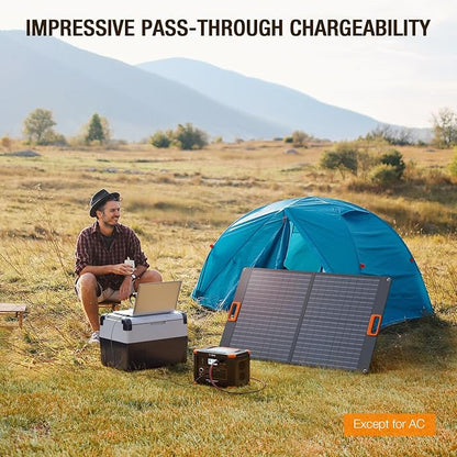 Portable Power Station 500W(Peak 1000W), 519Wh Outdoor Solar Generator