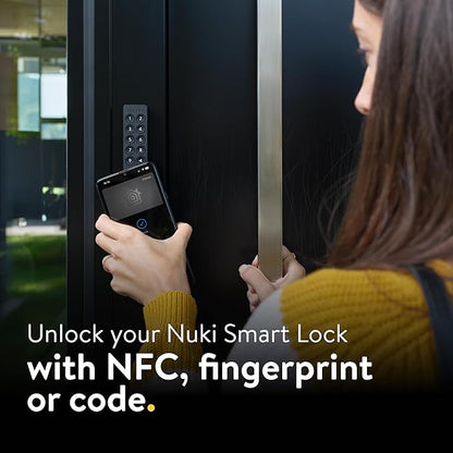 Nuki Keypad 2 NFC (2026) - Unlock Your Door with Apple Home Key, NFC, Fingerprint or 6-Digit Code, Smart Home Accessory for Nuki Smart Lock, Matter-Enabled Bluetooth Keypad for Keyless Entry