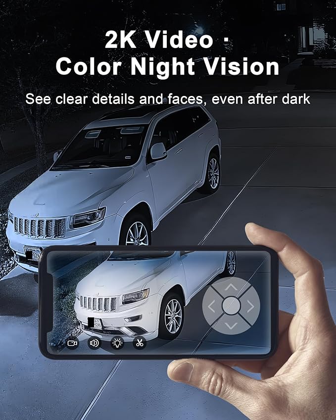 ARCCTV Solar Security Cameras Wireless Outdoor, No Monthly Fee, 2-Camera 2K Home Security Camera System with Base Station, Local Storage, PIR Motion Alerts, Color Night Vision