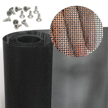 304 Stainless Steel Mesh Screen, 12 Mesh 304 Stainless Steel Security Screen, PVC Coated Heavy Duty 47inch x 118 inch Wire Mesh Window Screen Hardware Cloth Sturdy Metal Mesh Door Security Screen Mesh