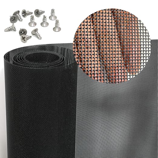 304 Stainless Steel Mesh Screen, 12 Mesh 304 Stainless Steel Security Screen, PVC Coated Heavy Duty 47inch x 118 inch Wire Mesh Window Screen Hardware Cloth Sturdy Metal Mesh Door Security Screen Mesh