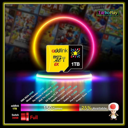 addlink 1TB Gaming microSD Express Card for Nintendo-Switch 2, Speed Up to R/W 880/750 MB/s MicroSDXC Express Memory, ROG Ally, Steam Deck, Camera UHS-I, C10, U3, V30, Full HD 4K