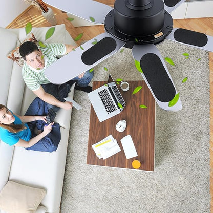 Ceiling Fan Filters for Blades, 5pcs Activated Coconut Shell Carbon Ceiling Fan Air Purifier Pads, Universal Easily Sticks Unscented Ceilings Fans Air Purifier Pads for Home Office Common Household