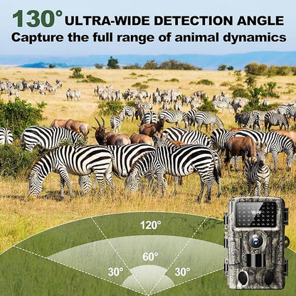 4K 60MP WiFi Trail Camera,Game Cameras with Night Vision Motion Activated Waterproof,Suitable for Outdoor Wildlife Detection, Monitoring Home Security