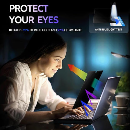 Peslv Privacy Screen for 15 Inch Surface Laptop 7, MagicSuction™ Removable Anti Spy Black Protector, Glare Blue Light Filter for Microsoft Laptop Computer Monitor