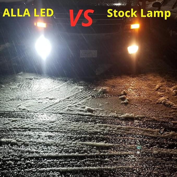 Alla Lighting 899 880 LED Fog Lights Bulbs 3000lm Extreme Super Bright 12V 892 886 PG13 Replacement