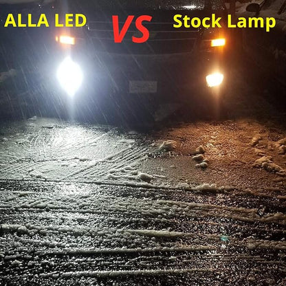 Alla Lighting 899 880 LED Fog Lights Bulbs 3000lm Extreme Super Bright 12V 892 886 PG13 Replacement
