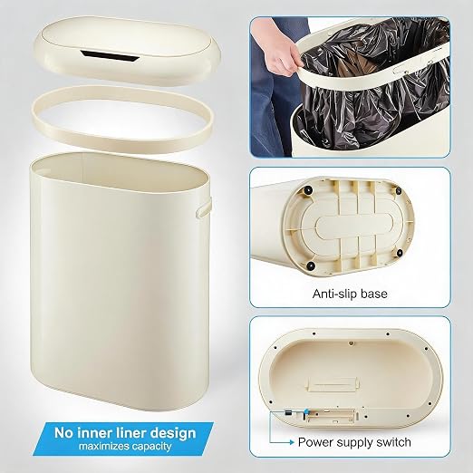 Garvee 13 Gal Sensor Trash Can - Touchless Automatic Kitchen Garbage Bin