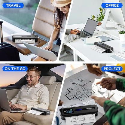 Phomemo M832D Touchscreen Portable Printer Inkless Thermal Wireless Travel | 8.5 x 11 & A4 Size, 300DPI, Bluetooth Small Mobile Compact Printer for Phone/Laptop/Tablet, for Home/Car/School/Office, Black