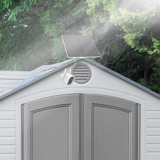 Feit Electric Solar Panel Continuous Charger Panel/SOL/CAM Compatible Feit Electric Smart Outdoor Camera CAM/WM/WiFi/BAT, 9ft Cord, Micro-USB, Adjustable Mounting Bracket