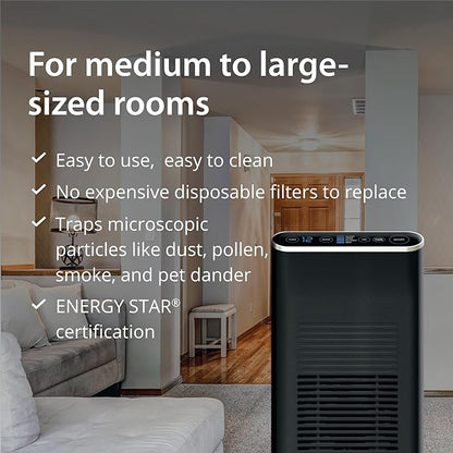 Ionic Pro Platinum Filterless Air Purifier for Home, Cleans Up to 800 sq.ft