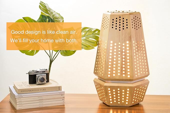ArborFlow Wooden Air Purifier - H13 HEPA and Carbon Filter Air Cleaner for Dust, Smoke, Pet Hair & Odors – Quiet Eco-Friendly Design for Home & Office