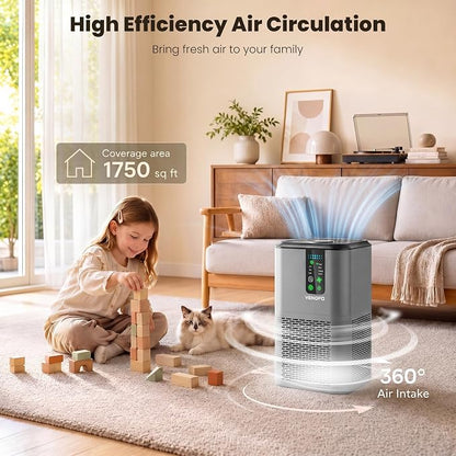 Air Purifiers for Home Large Room Up to 1750ft², Auto Air Quality Monitor