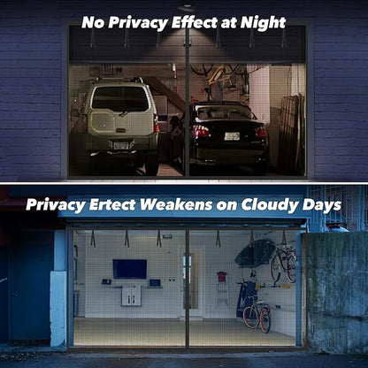 Privacy Garage Door Screen Blackout for 2 Car Garage-16x8FT Magnetic Garage Screen, 9.6LB Heavy Duty Thicker 265g/㎡ Mesh, Hands Free, Magnetic Privacy Garage Screen Door(Black, 16 * 8FT)