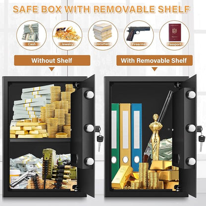 [19.7" Tall] Large Home Safe Box with Fireproof Waterproof Bag