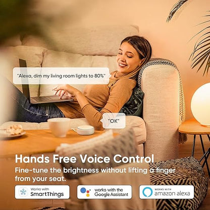 TREATLIFE Smart Dimmer Switch, Single-Pole Smart Switch for Dimmable Bulbs, 2.4GHz WiFi Smart Light Switch Works with Alexa and Google Home, APP Remote Control, Neutral Wire Required