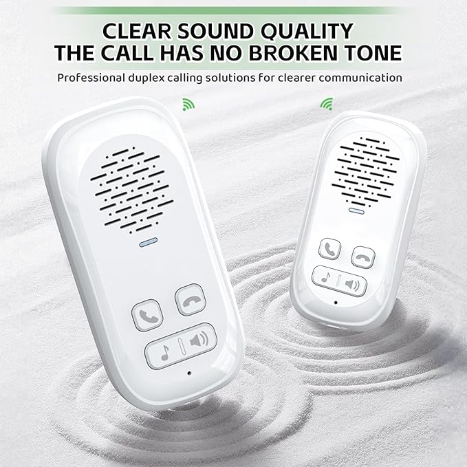 Intercoms Wireless for Home,Two Way Real-Time Intercom 984 Feet Range,Wireless Intercom System with Charging Base,Room to Room Intercom for Home Office Business with 4 Volume Levels 4 Chimes,2 Pack