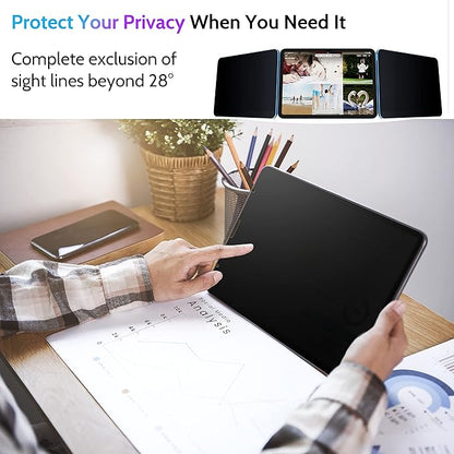 Peslv Privacy Screen Protector for iPad 10th 2022 10.9" & iPad 11th A16 2025 11", Anti Blue Light Glare Spy Private Filter, High Sensitive Bubble-Free Easy Install Black Security Screen