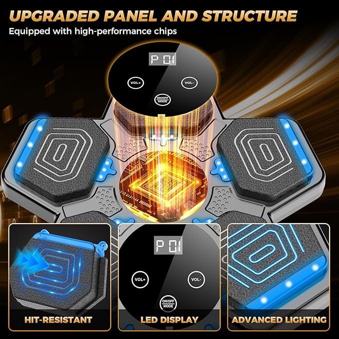 LOLBOX Music Boxing Machine for Adults & Kids - Smart Punching Machine with Boxing Gloves, Wall Boxing Punching Pad for Home, Office, Gym (Upgraded Version)